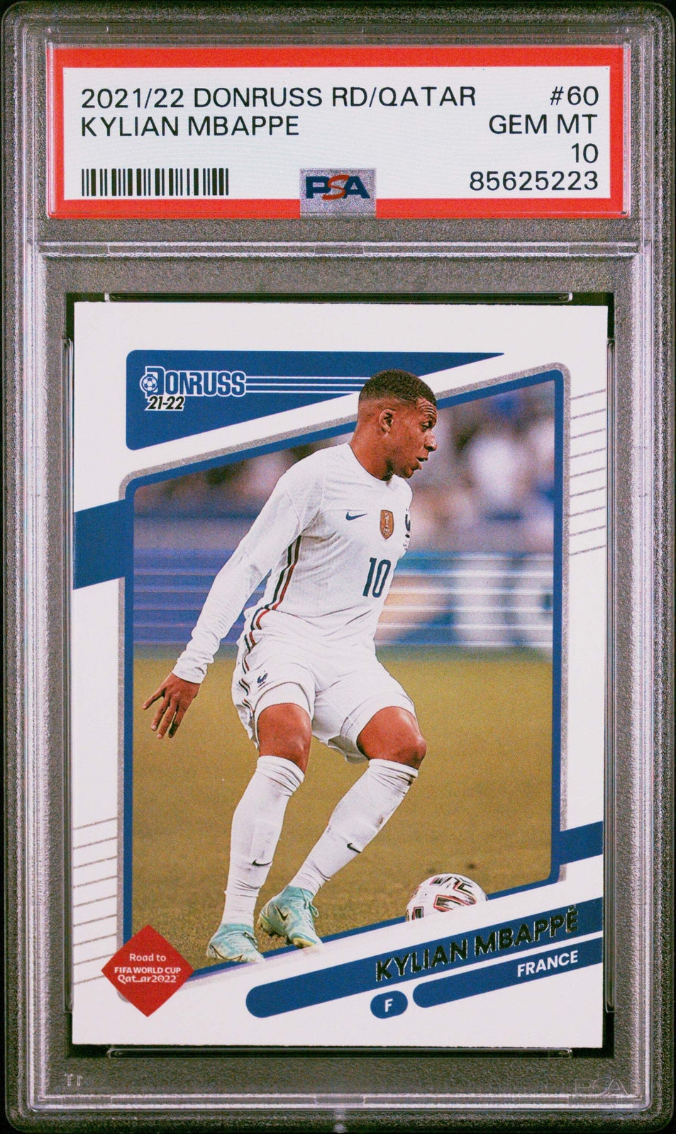 Graded 2021-22 Panini Donruss Road to Qatar Kylian Mbappe #60 Soccer Card PSA 10