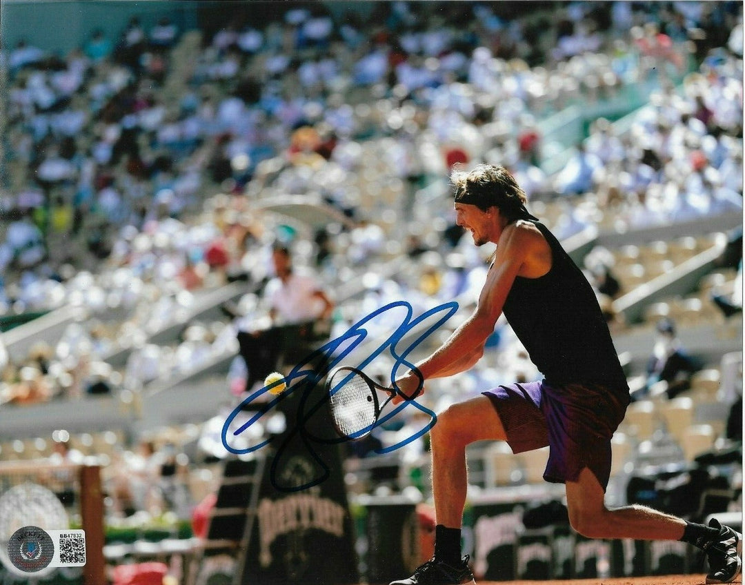 ALEXANDER ZVEREV SIGNED 8X10 PHOTO OLYMPICS WIMBLEDON US OPEN FRENCH AUTO BAS G