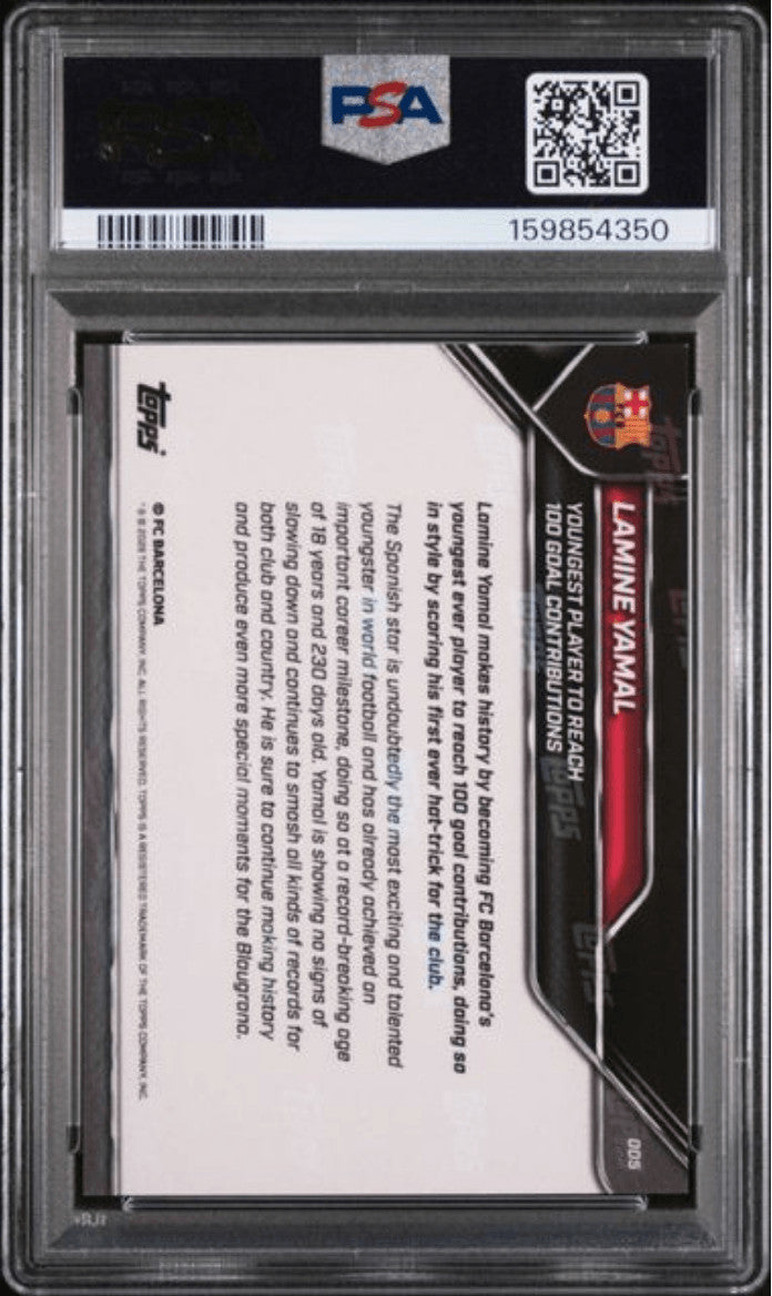 Graded 2025 Topps Now FC Barcelona Lamine Yamal #5 Soccer Card PSA 9