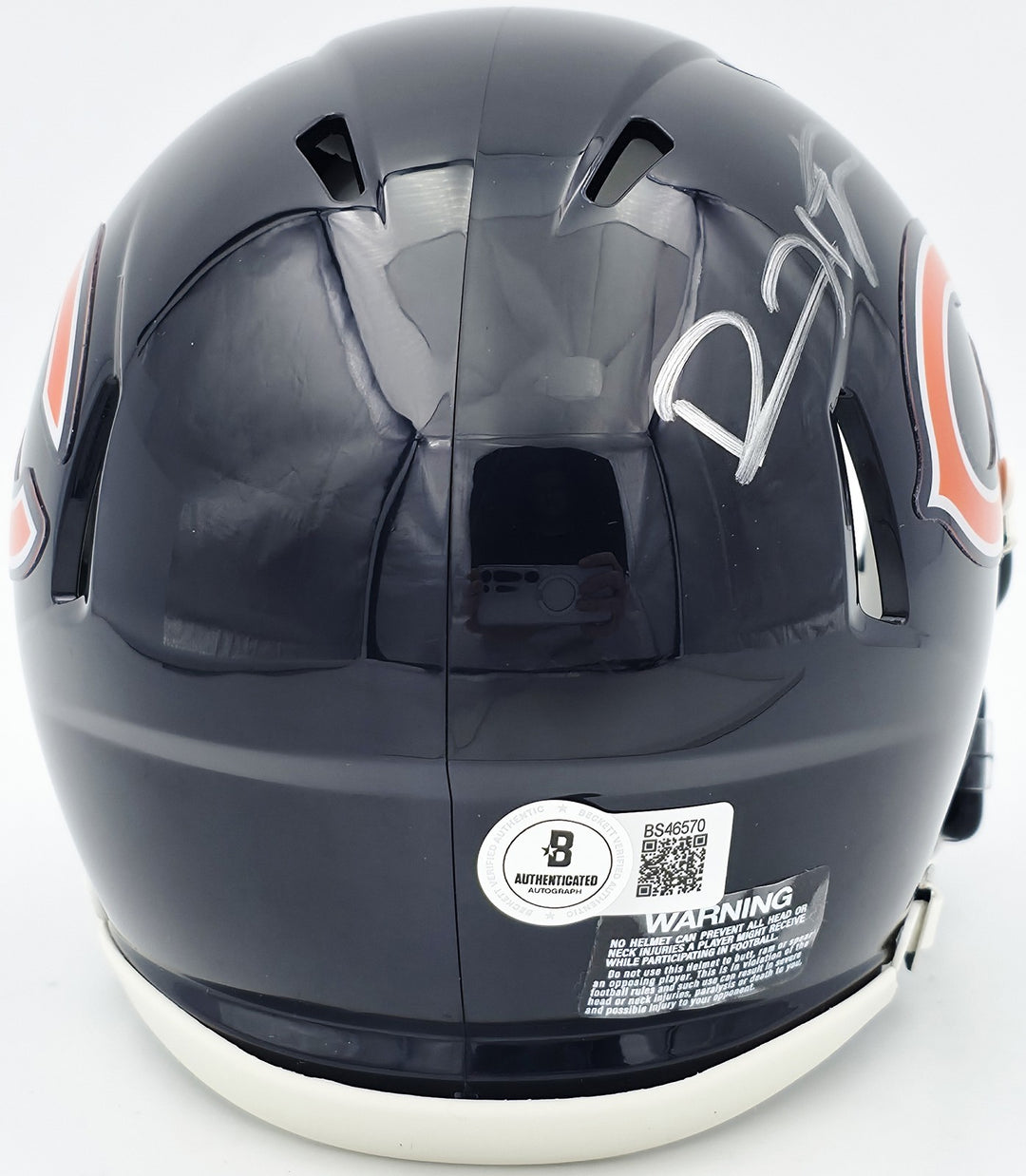 Devin Hester Signed Chicago Bears Blue Speed Mini Helmet Beckett Witness