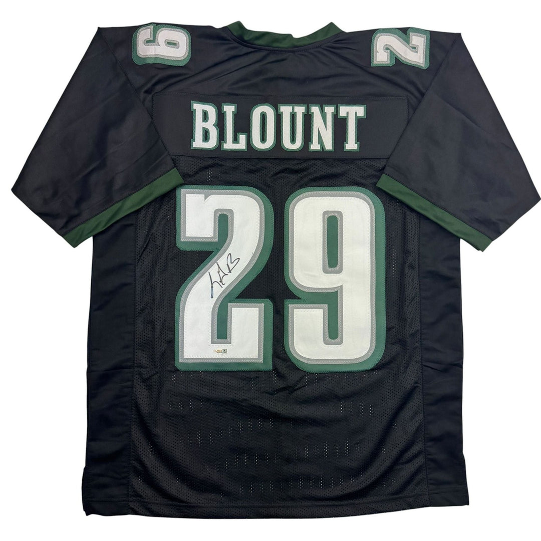 Autographed/Signed LeGarrette Blount Philadelphia Black Football Jersey JSA COA