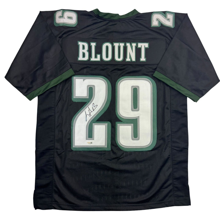 Autographed/Signed LeGarrette Blount Philadelphia Black Football Jersey JSA COA