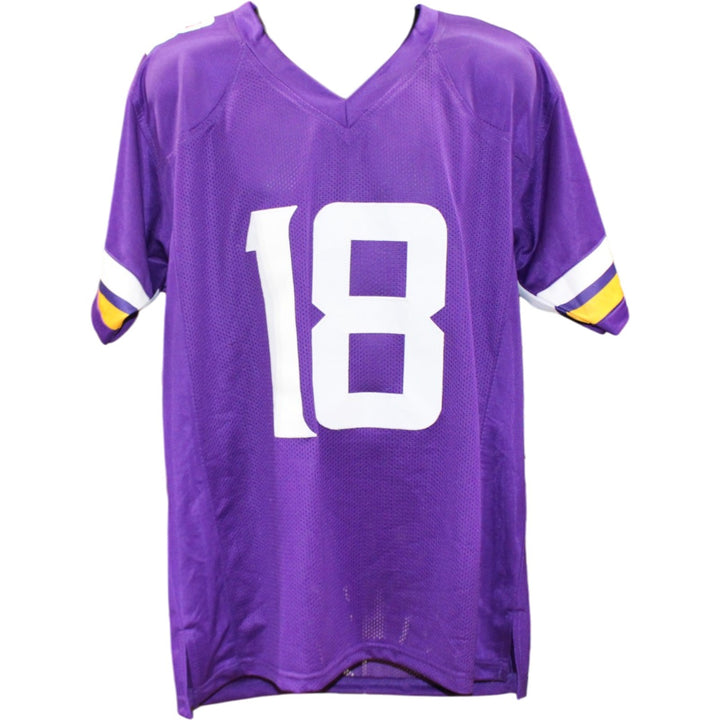 Justin Jefferson Autographed Pro Style Sz XL Purple Jersey Beckett Witness 57919