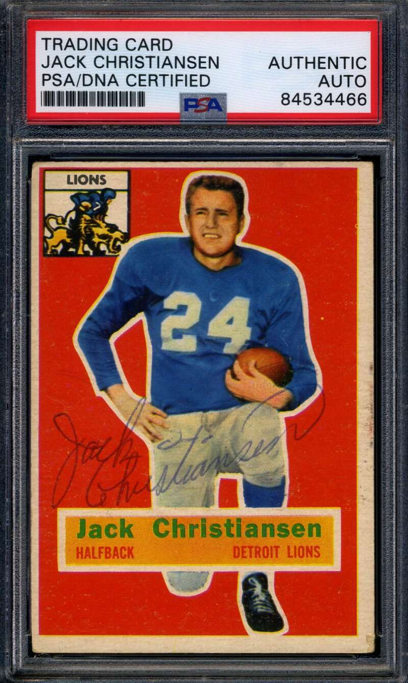 Jack Christiansen PSA DNA Coa Signed 1956 Topps Autograph