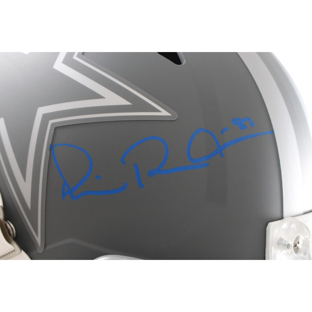 Michael Irvin Autographed Dallas Cowboys F/S Slate Helmet Beckett Witness 56364