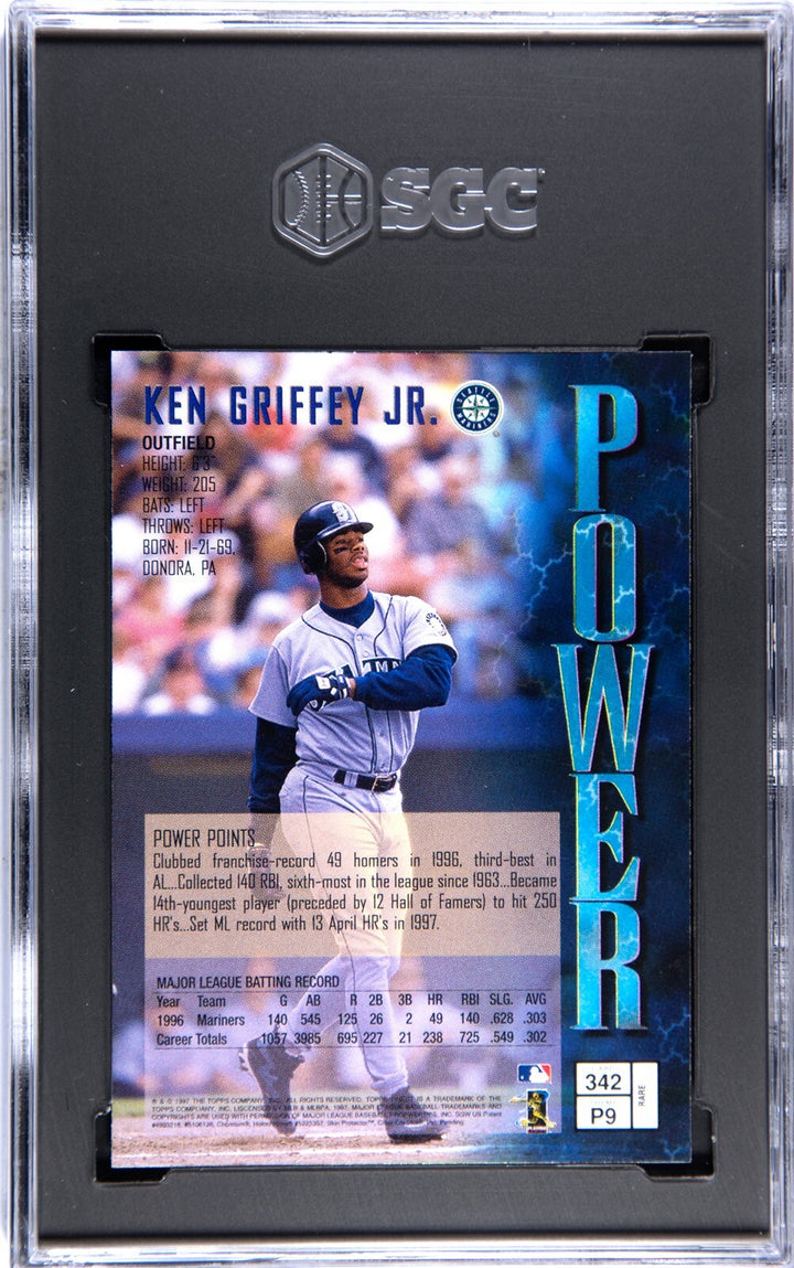Ken Griffey, Jr. 1997 Topps Finest Gold Card #342- SGC Graded 6 EX-NM (Mariners)