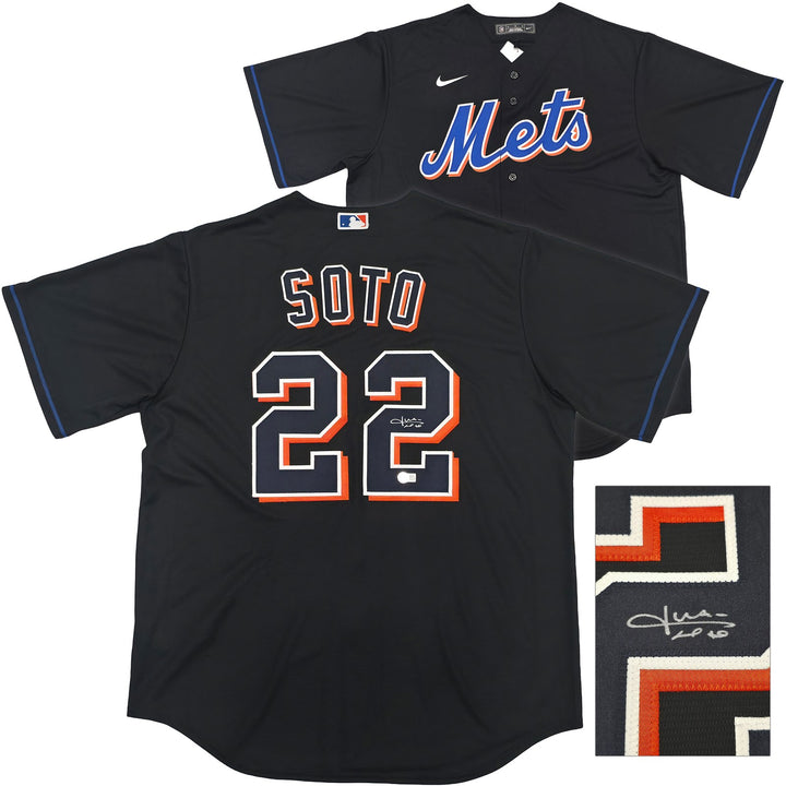 New York Mets Juan Soto Autographed Signed Black Nike Jersey Size XL Beckett
