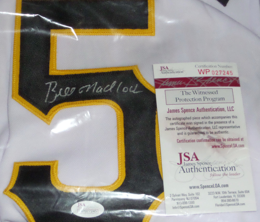 BILL MADLOCK AUTOGRAPHED PITTSBURGH PIRATES JERSEY w/ JSA WITNESS PROTECTION COA