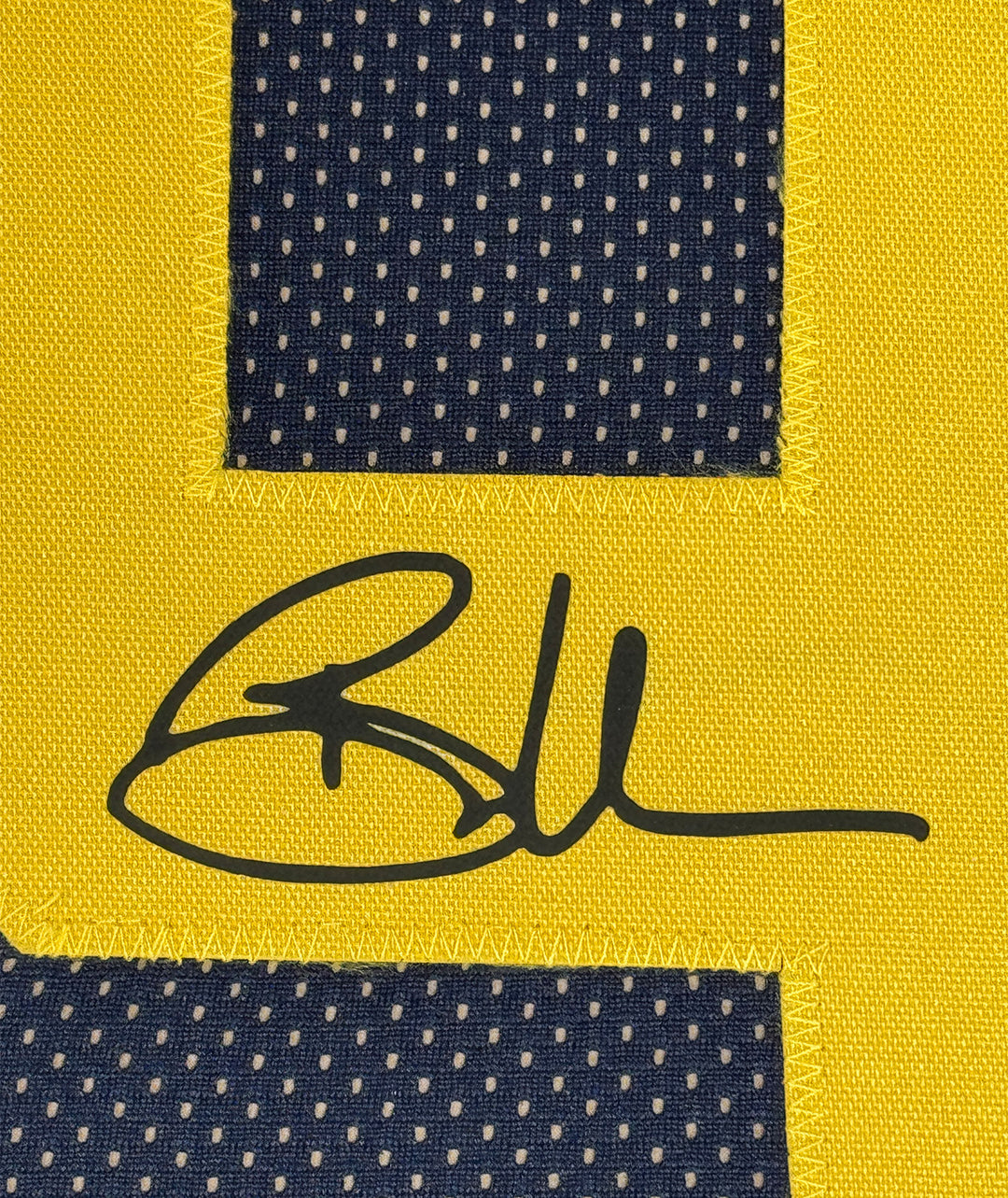 Facsimile Autographed Bryce Underwood 35x39 Michigan Blue Reprint Jersey