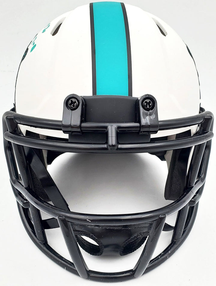 Mercury Morris Auto Dolphins Lunar Eclipse White Mini Helmet 1972 17-0 Beckett