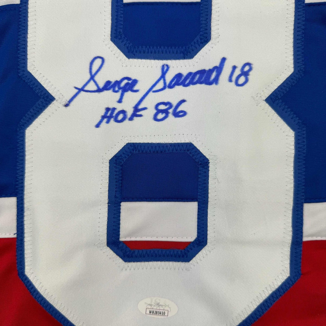Signed Serge Savard HOF 86 Montreal Canadiens Red Jersey JSA COA