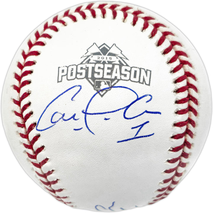 Carlos Correa Signed 2015 Postseason Logo MLB Baseball Astros Sig Twice TriStar
