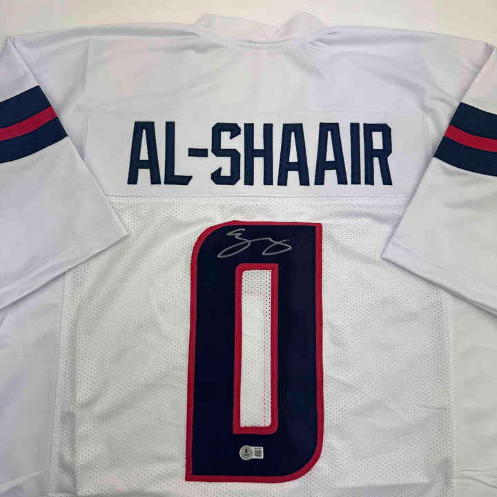 Autographed/Signed Azeez Al Shaair Houston White Jersey Beckett BAS COA