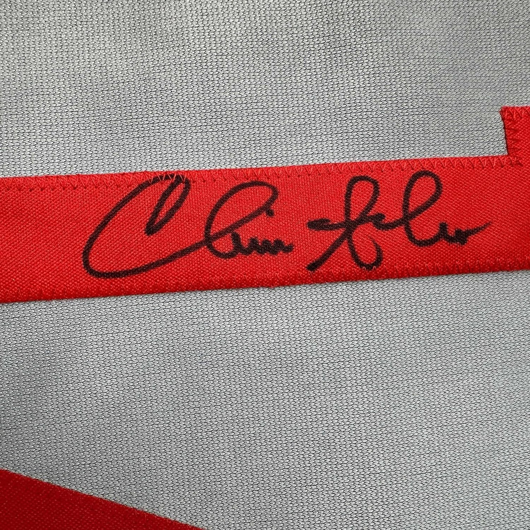 Framed Autographed/Signed Chris Sabo 35x39 Cincinnati Grey Jersey JSA COA