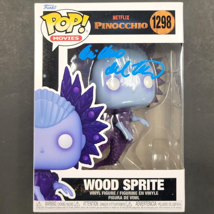Guillermo del Toro signed Pinocchio Wood Sprite Funko Pop! figure ~ BAS Beckett