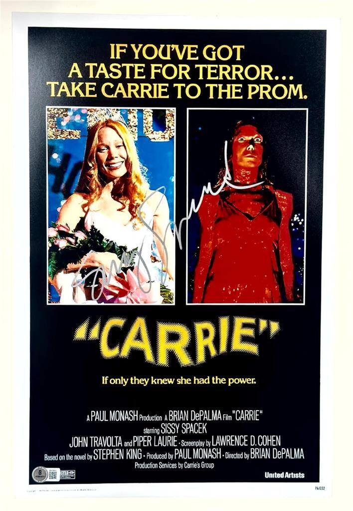 Sissy Spacek signed Carrie 12x18 Movie Poster Photo autograph (A) ~ Beckett BAS