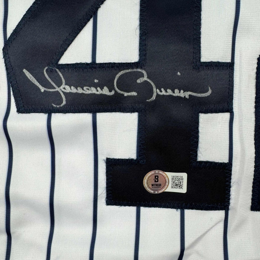 Autographed/Signed Mariano Rivera New York Pinstripe Jersey BAS Holo