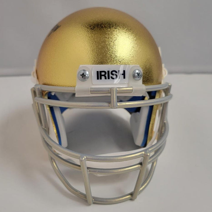 The Real Rudy Ruettiger signed Notre Dame Chrome Mini Helmet Beckett BAS Witness