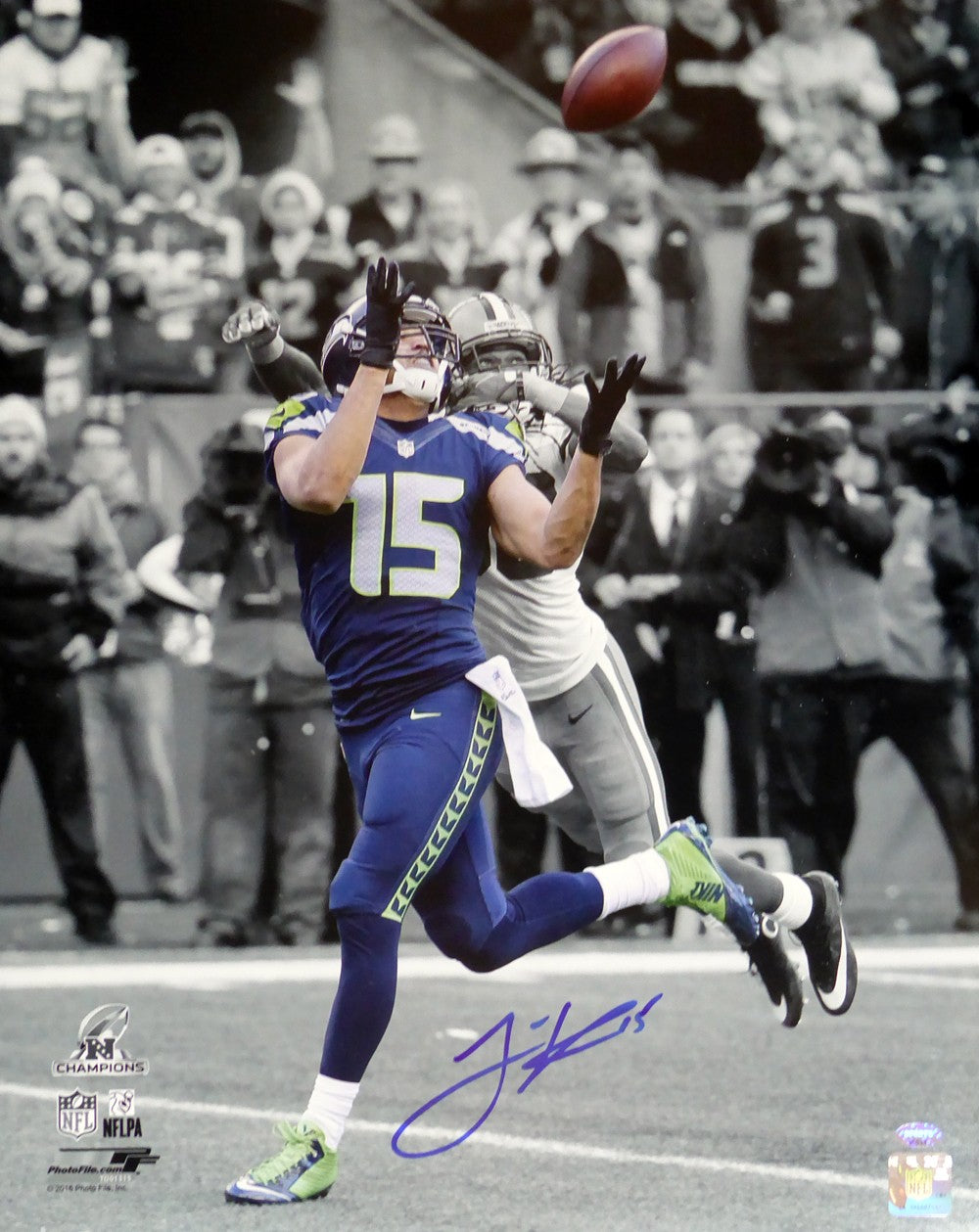 Jermaine Kearse Signed 16x20 Photo Seahawks NFC Championship Spotlight MCS Holo