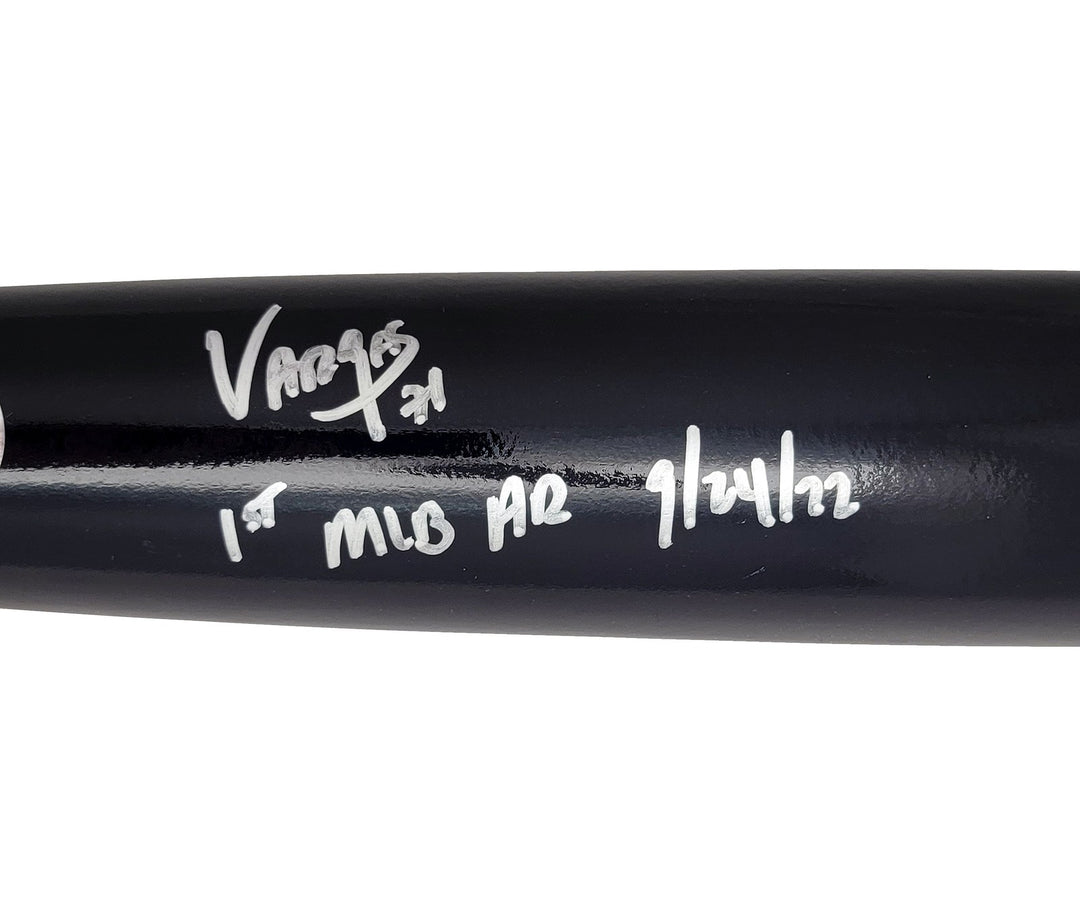 Miguel Vargas Auto Black Rawlings Game Model Bat Dodgers 1st MLB HR BAS