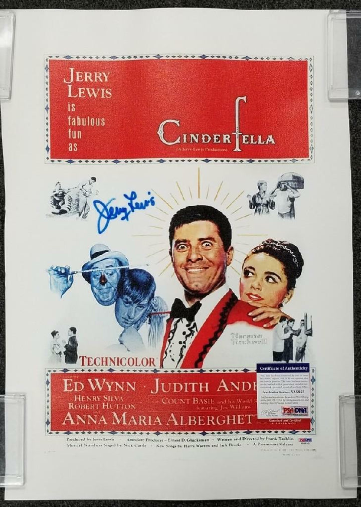 Jerry Lewis signed 16x20 Canvas Photo Cinderfella Autograph ~ PSA/DNA COA