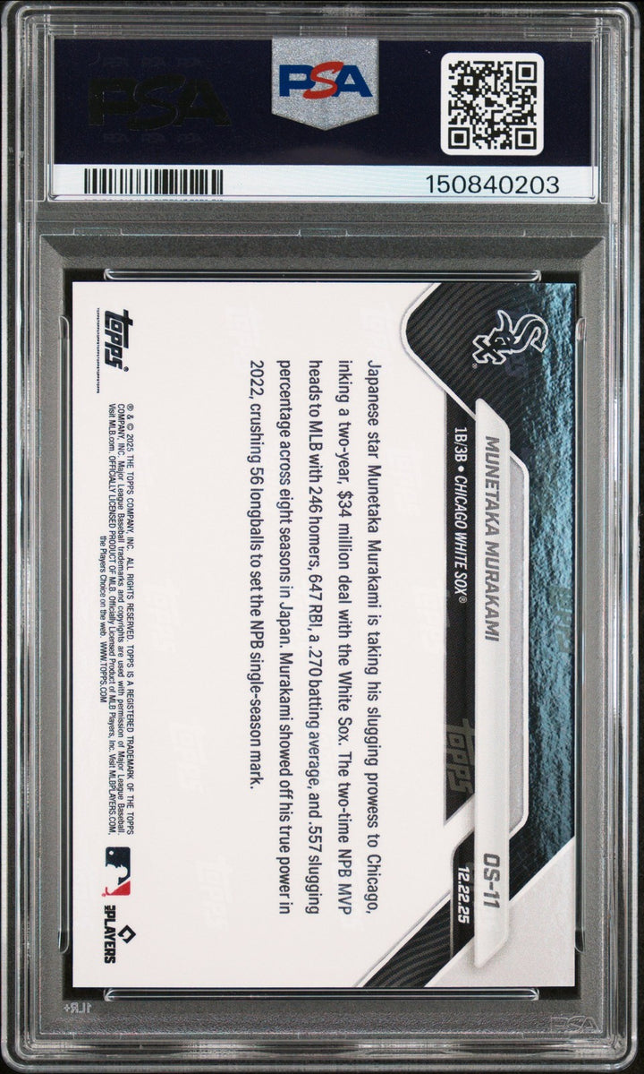 Graded 2025 Topps Now Munetaka Murakami #OS11 Rookie RC Baseball Card PSA 9