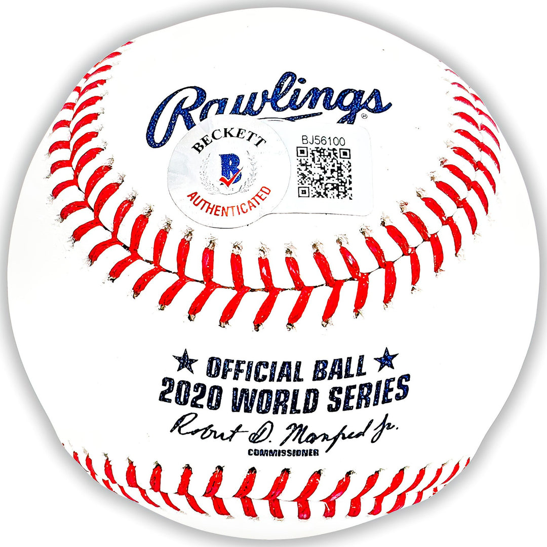 Mookie Betts Signed Official 2020 WS Logo MLB Baseball Dodgers Beckett