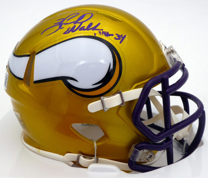 Herschel Walker Signed Vikings Yellow Flash Speed Mini Helmet Beckett #WS27098