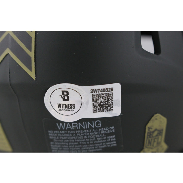Abdul Carter Autographed New York Giants 25 STS Mini Helmet Beckett WIT 53451