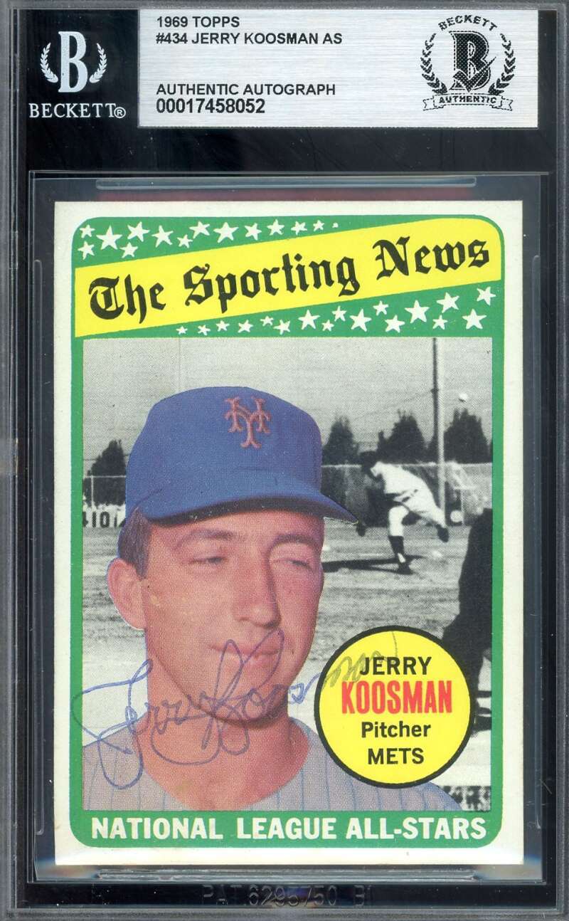Jerry Koosman Beckett BAS Vintage Signed 1969 Topps All Star Autograph
