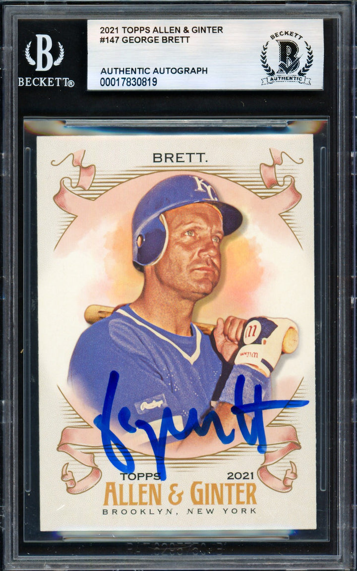 George Brett Signed 2021 Topps Allen & Ginter Card 147 Royals Beckett #17830819