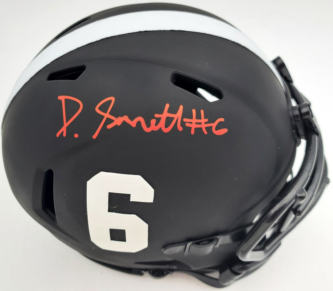 Devonta Smith Signed Eclipse Black Alabama Crimson Tide Speed Mini Helmet