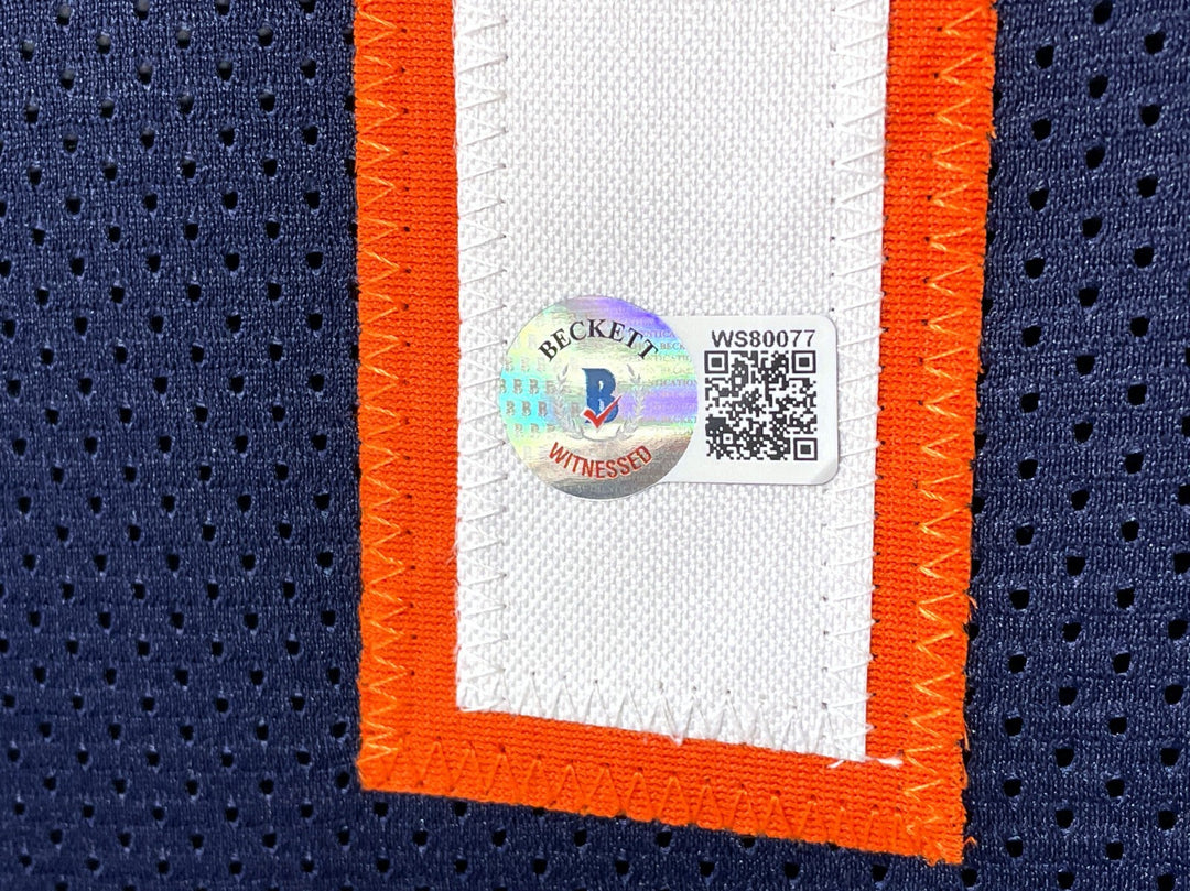 Brian Urlacher Autographed Chicago Bears Jersey Framed BAS Signed Inscribed HOF