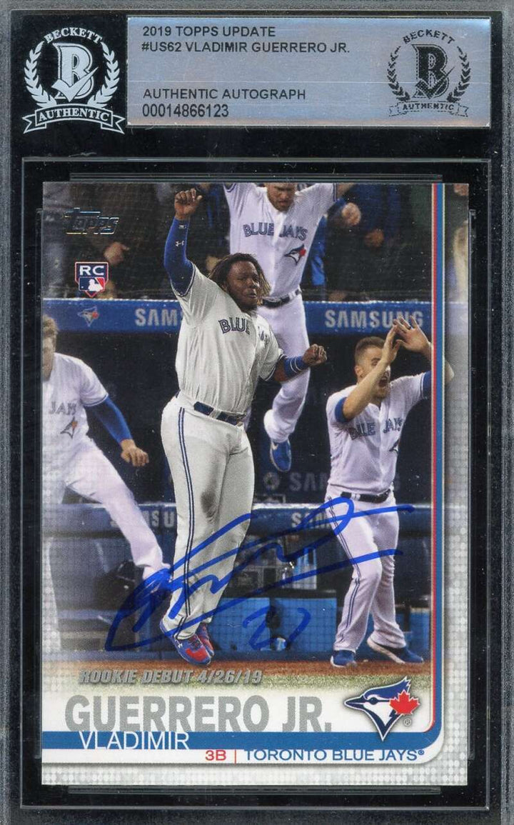 Vladimir Guerrero Jr Beckett BAS Signed 2019 Topps Update Rookie Autograph