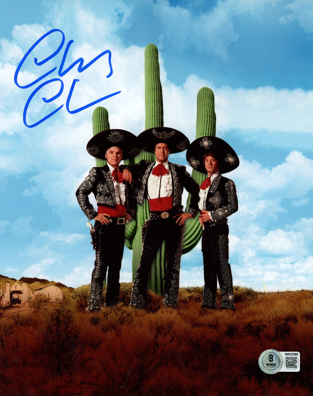 Chevy Chase Autographed/Signed Three Amigos 8x10 Photo Beckett 56494