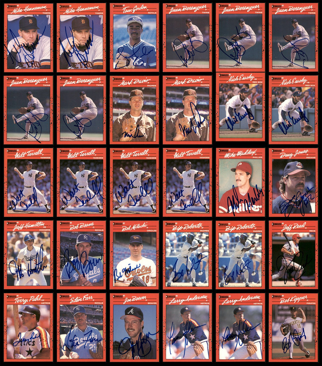 1990 Donruss Baseball Autographed Signed Cards Lot Of 235