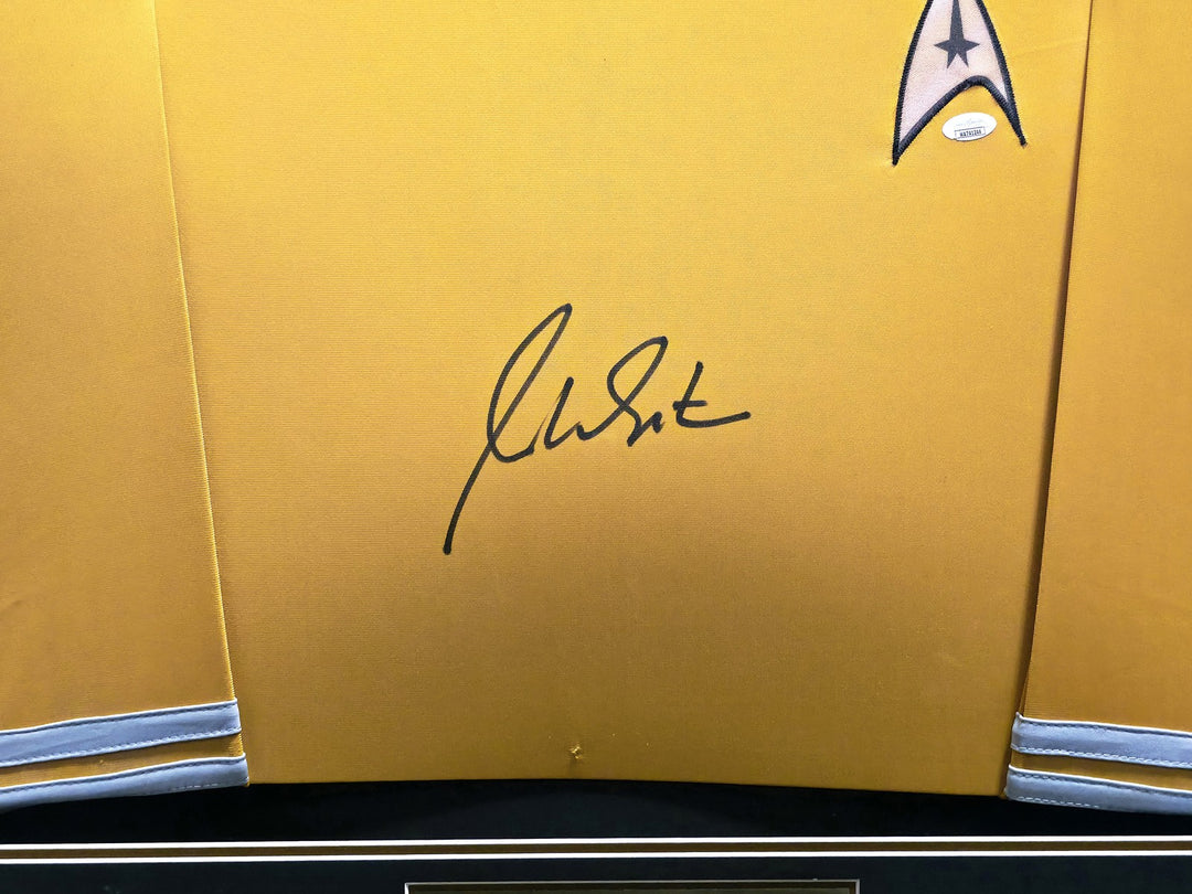 Star Trek William Shatner Signed Framed Gold Uniform Jersey JSA