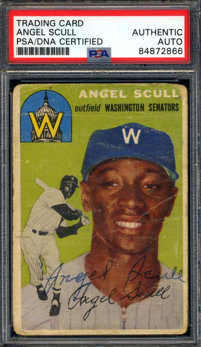 Angel Scull PSA DNA Signed 1954 Topps Autograph