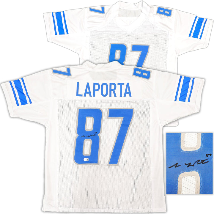 Detroit Lions Sam LaPorta Autographed Signed White Jersey Beckett Wit