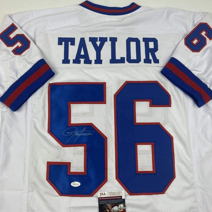 Autographed/Signed LAWRENCE TAYLOR New York White Jersey JSA COA Auto
