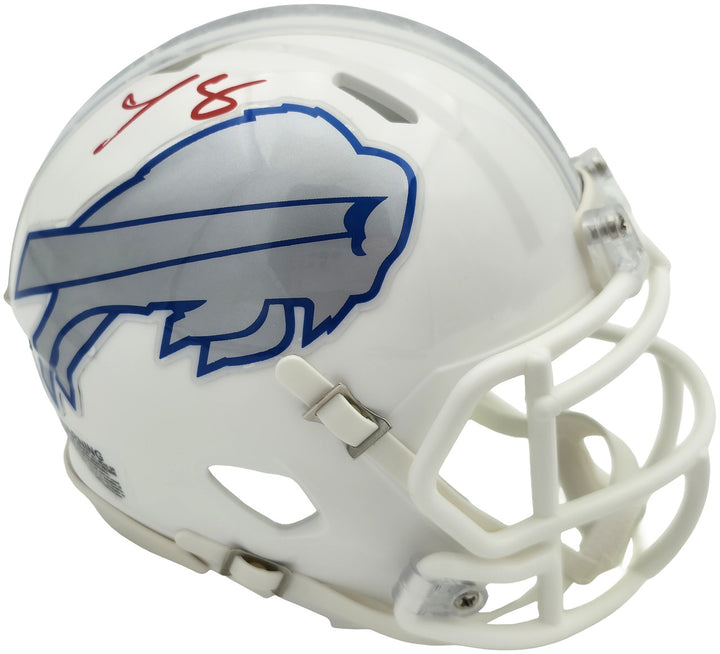 LeSean McCoy Signed Bills White Rivalries Speed Mini Helmet Beckett Witness