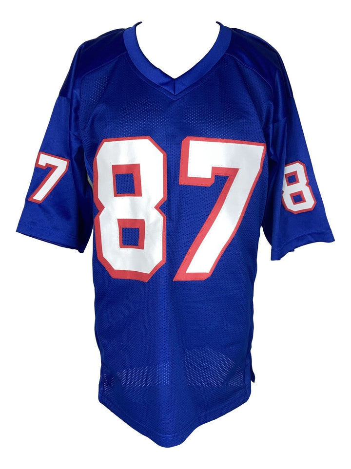Ben Coates New England Signed Blue Football Jersey JSA Hologram