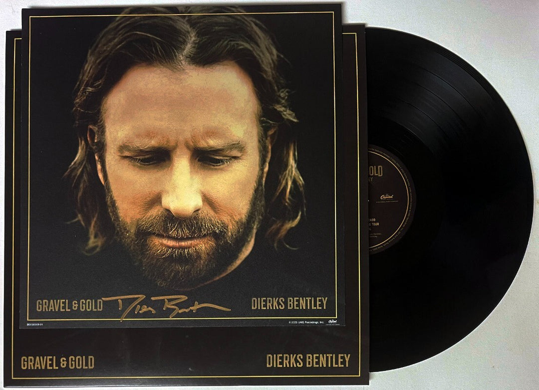 Dierks Bentley signed 2023 “Gravel And Gold” 11x11 Art Card/Album Cover/LP/Vinyl