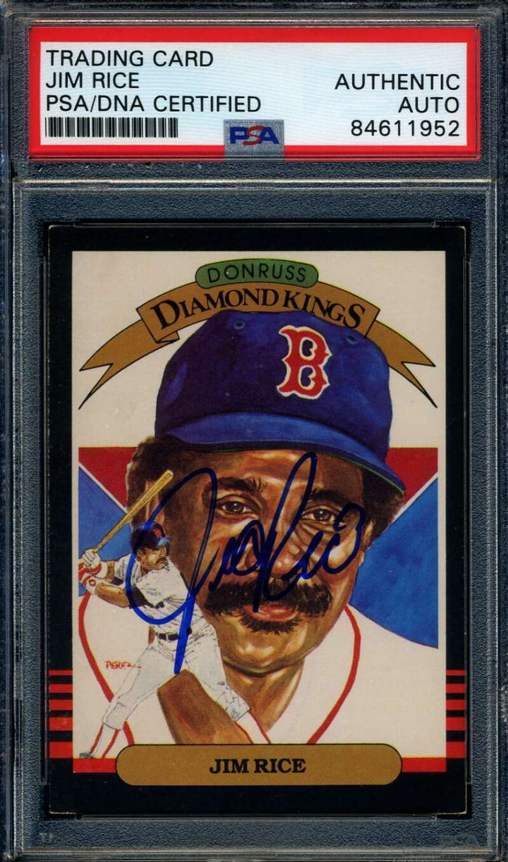 Jim Rice PSA DNA Coa Signed 1985 Donruss Diamond Kings Autograph