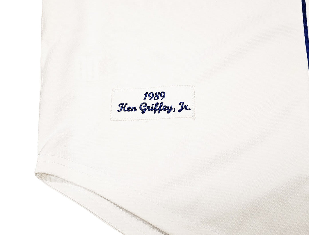 Mariners Ken Griffey Jr. Auto White Auth Mitchell Ness 1989 Cooperstown Jersey L