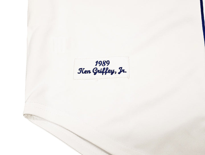 Mariners Ken Griffey Jr. Auto White Auth Mitchell Ness 1989 Cooperstown Jersey L