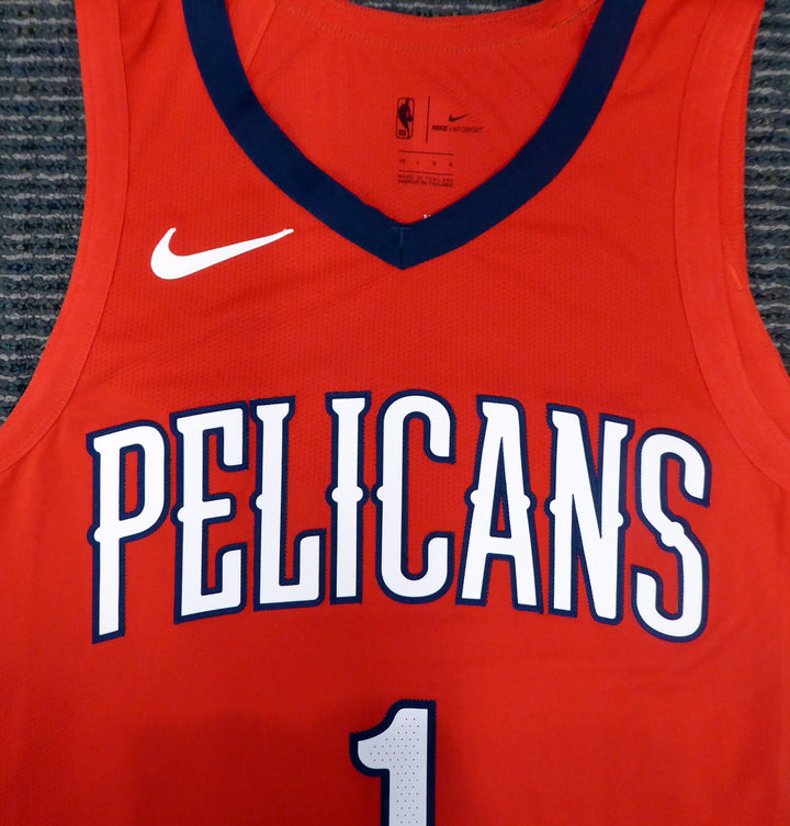 New Orleans Pelicans Zion Williamson Signed Red Nike Jersey Size 48 Fanatics