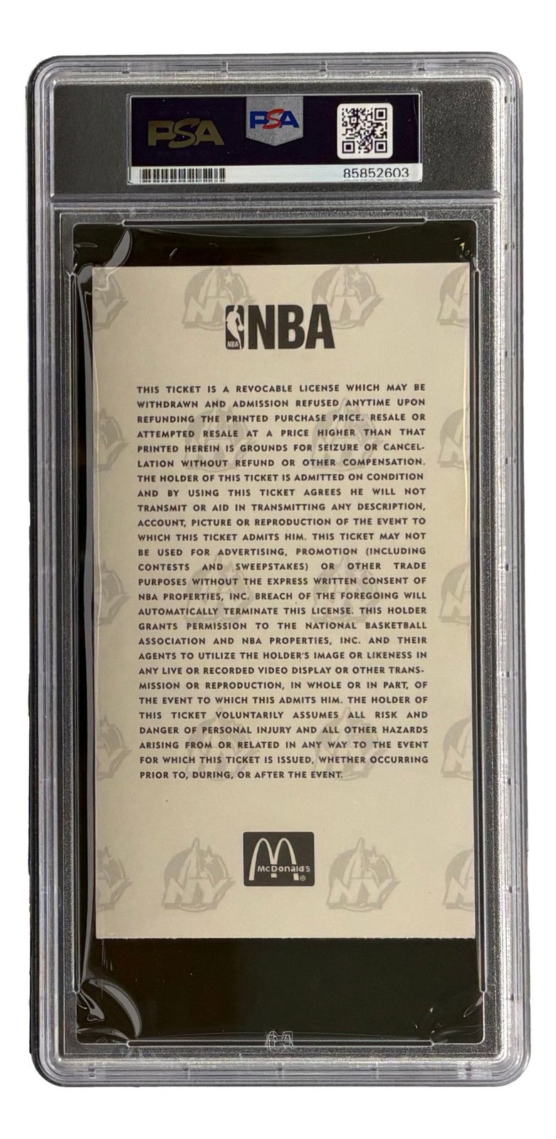 Shaquille O'Neal Lakers Signed 1998 NBA All-Star Game Ticket PSA/DNA