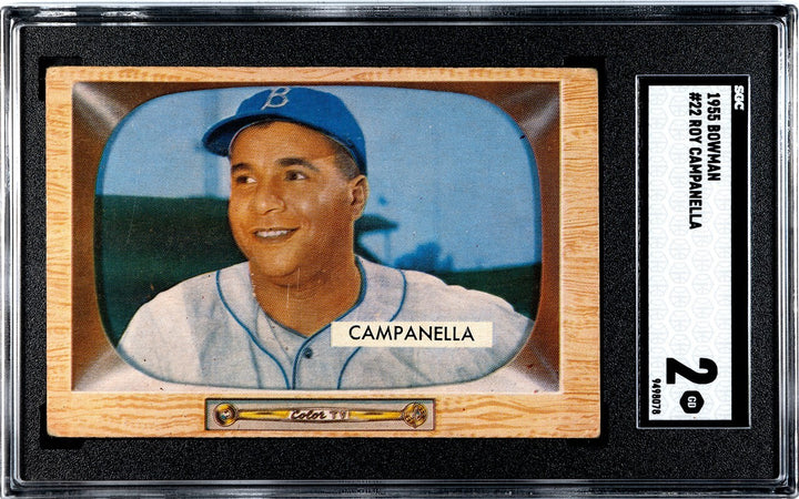 Roy Campanella 1955 Bowman Baseball Card #22- SGC Graded 2 Good