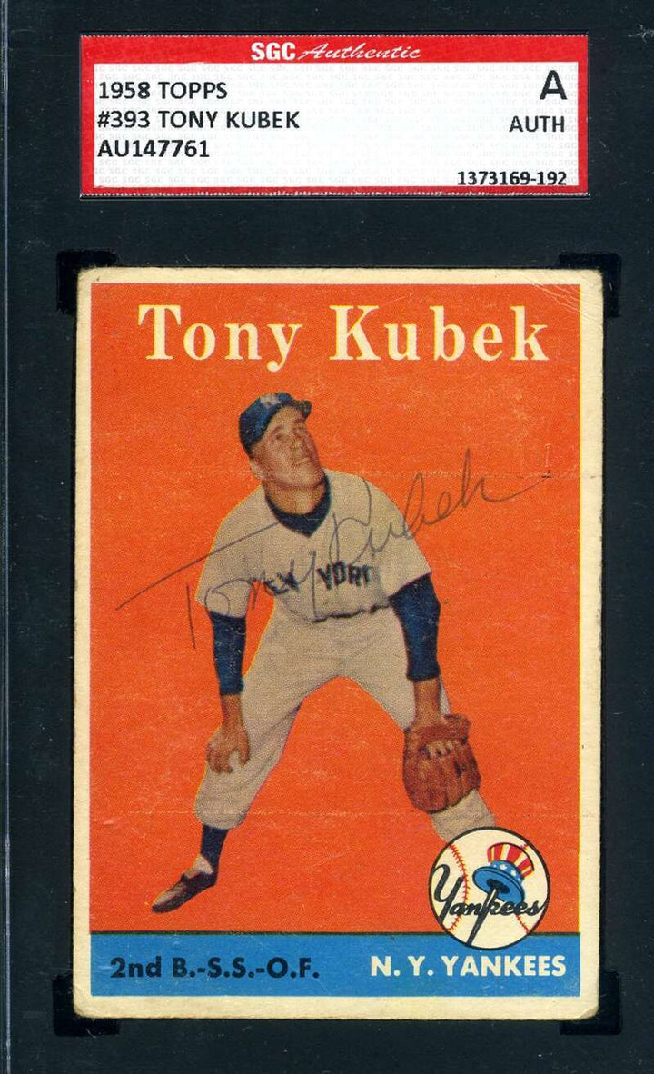 Tony Kubek SGC Signed 1958 Topps Autograph